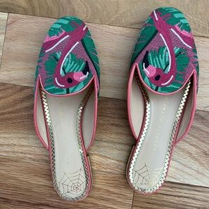 Never worn charlotte olympia flamingo slides